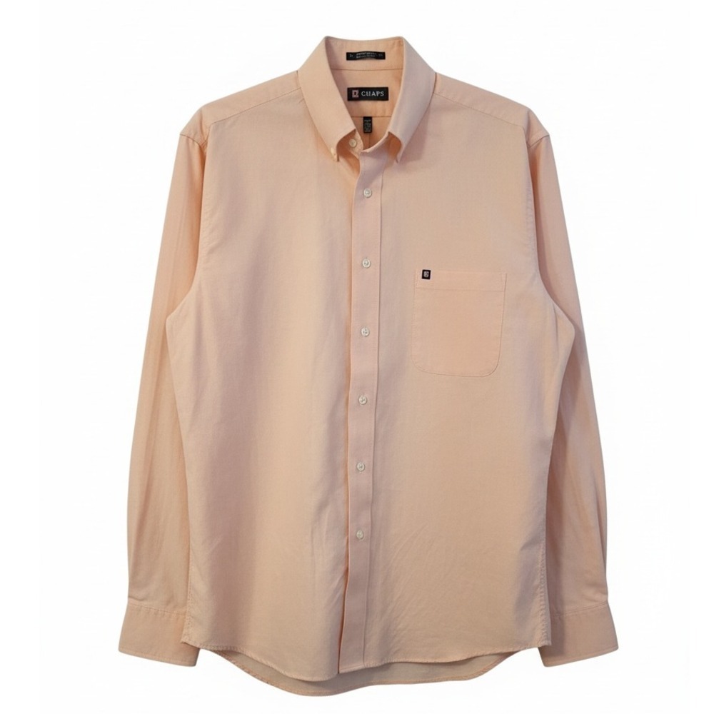 Chaps Oxford Wrinkle Free Button Down Shirt Mens 16-16 1/2 36/37 Pink